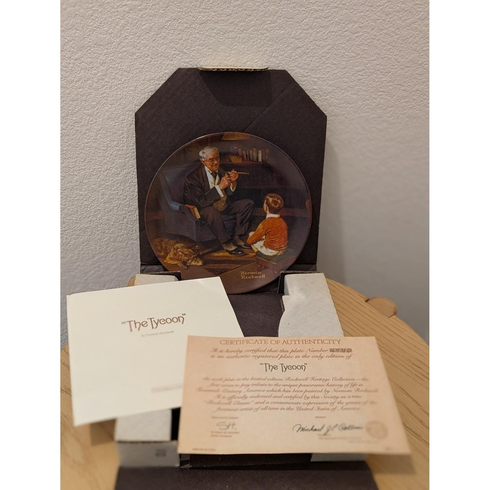 Norman Rockwell "The Tycoon" Heritage Collection COA - Picture 3 of 5